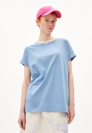 ARMEDANGELS IDAARA T-Shirt Loose Fit made of Organic Cotton Blau | 8306-FYKJP