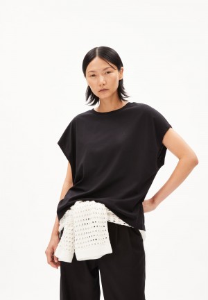 ARMEDANGELS INAARA T-Shirt Oversized Fit made of Organic Cotton Schwarz | 6521-OWHFA