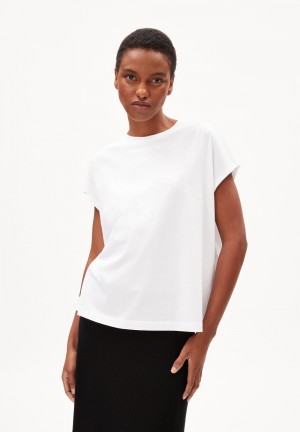 ARMEDANGELS INAARA T-Shirt Oversized Fit made of Organic Cotton Weiß | 9078-CEWQJ