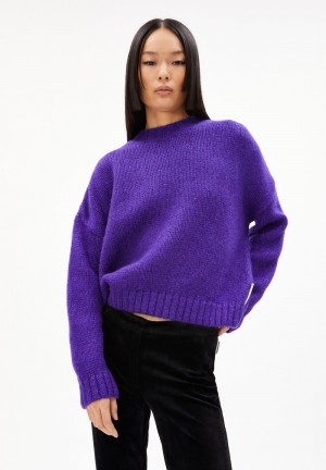 ARMEDANGELS INARAA PUIJPU Sweater Oversized Fit made of Alpaca Wool Mix Indigo | 4372-RXWUJ