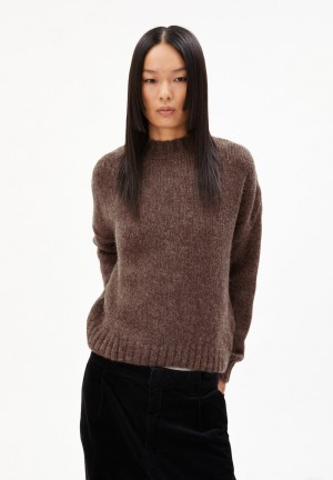 ARMEDANGELS INARAA PUIJPU Sweater Oversized Fit made of Alpaca Wool Mix Tiefesbraun | 8746-RCAIQ