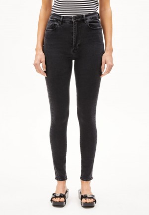 ARMEDANGELS INGAA Jeans Skinny Leg High Waist Organic Cotton Mix X-Stretch Schwarz | 5190-MSNFK