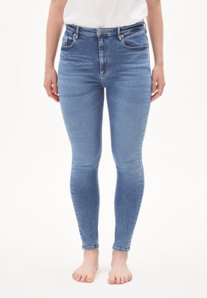 ARMEDANGELS INGAA Jeans Skinny Leg High Waist Organic Cotton Mix X-Stretch Blau | 3259-VDOTH
