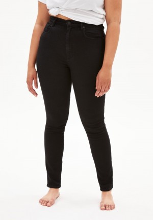 ARMEDANGELS INGAA Jeans Skinny Leg High Waist Organic Cotton Mix X-Stretch Schwarz | 5378-BRAJV