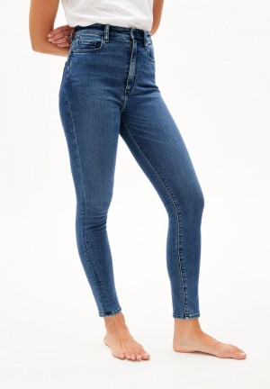 ARMEDANGELS INGAA X STRETCH Skinny Leg High Waist made of Organic Cotton Mix Blau | 8235-JETIV