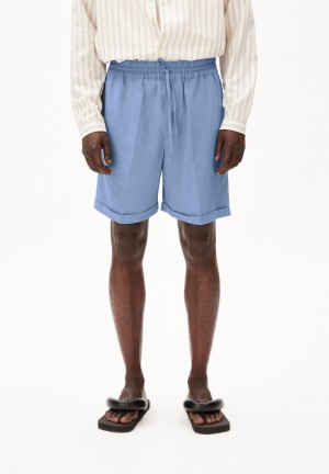 ARMEDANGELS JAACQUE LINO Shorts made of Linen-Mix Blau | 2673-WHVQS