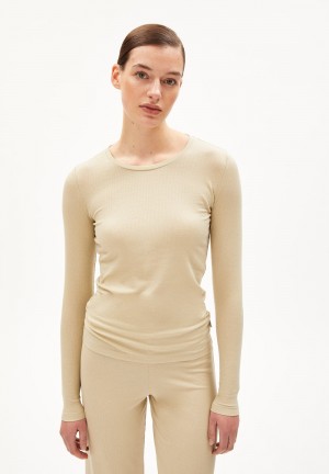 ARMEDANGELS JAALEAA Longsleeve Slim Fit made of TENCEL™ Lyocell Mix Gravel | 3560-RQHIE