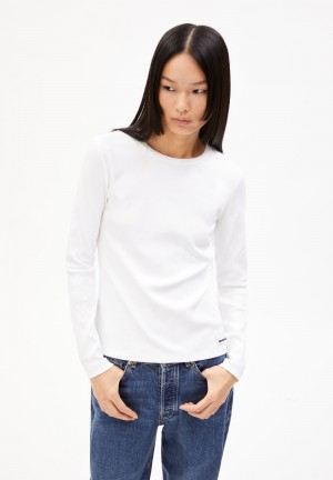ARMEDANGELS JAALIA Rib-Longsleeve Regular Fit made of Organic Cotton Mix Weiß | 6310-ZVSTA