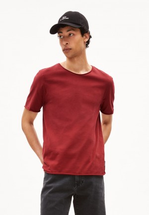 ARMEDANGELS JAAMES BRUSHED T-Shirt Regular Fit made of Organic Cotton Dunkel | 7520-JEWIC