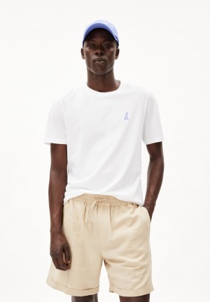 ARMEDANGELS JAAMES FLOWAA T-Shirt Regular Fit made of Organic Cotton Weiß | 9632-VTBNM