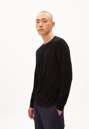 ARMEDANGELS JAAMES LONGSLEEVE Longsleeve Slim Fit made of Organic Cotton Schwarz | 8927-MJKGP