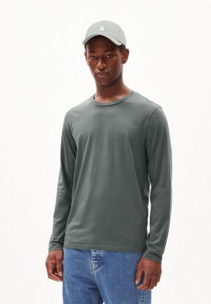 ARMEDANGELS JAAMES LONGSLEEVE Longsleeve Slim Fit made of Organic Cotton Space Steel | 5726-PTMAQ