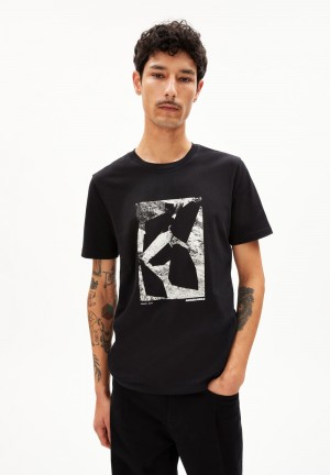 ARMEDANGELS JAAMES ROCKS T-Shirt Regular Fit made of Organic Cotton Schwarz | 5890-RVPCF
