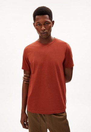 ARMEDANGELS JAAMES STRUCTURE Heavyweight T-Shirt Regular Fit made of Organic Cotton Dunkel | 4690-ILUFD