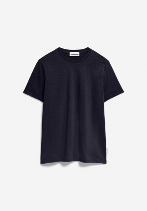 ARMEDANGELS JAAMES STRUCTURE Heavyweight T-Shirt Regular Fit made of Organic Cotton Night Sky | 0473-JKPBF