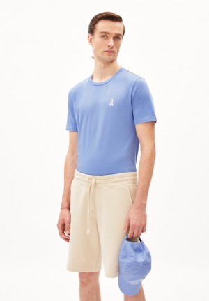 ARMEDANGELS JAAMES SUMMER CLOUD T-Shirt Regular Fit made of Organic Cotton Blau | 8639-IELBY