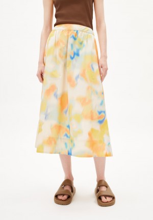 ARMEDANGELS JASINAA THERMAL CAM Woven Skirt Loose Fit made of Organic Cotton Weiß | 6834-UMELA