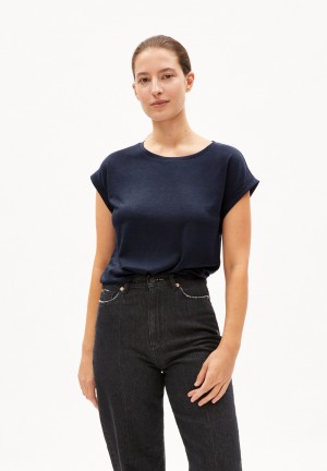 ARMEDANGELS JILAANA T-Shirt Regular Fit made of TENCEL™ Lyocell Mix Night Sky | 5289-XQNEF