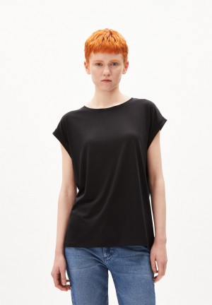 ARMEDANGELS JILAANA T-Shirt Regular Fit made of TENCEL™ Lyocell Mix Schwarz | 2807-JUCEK