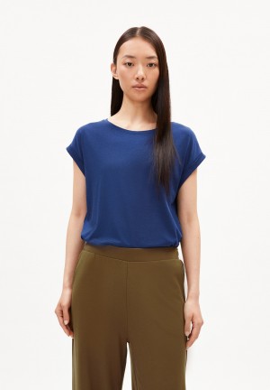 ARMEDANGELS JILAANA T-Shirt Regular Fit made of TENCEL™ Lyocell Mix Indigo | 2103-WYADF