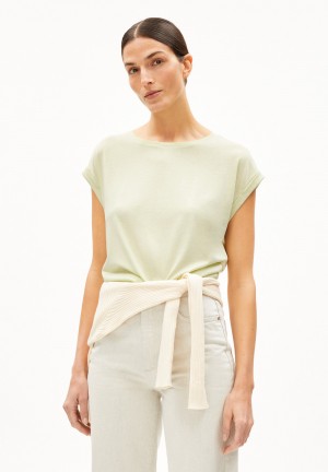 ARMEDANGELS JILAANA T-Shirt Regular Fit made of TENCEL™ Lyocell Mix Grün | 8795-IQXNH