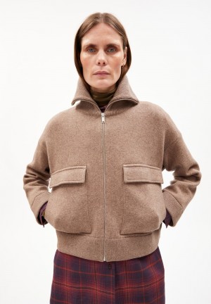 ARMEDANGELS JOANIAAS Knit Jacket Oversized Fit made of Organic Wool Mix Cinnamon Dust Melange | 2357-DZOIK
