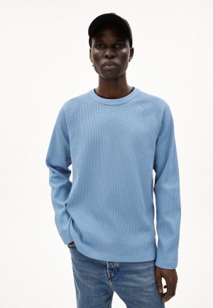 ARMEDANGELS JOSUAA WAFFLE T-Shirt Relaxed Fit made of Organic Cotton Blau | 5137-JKGHB