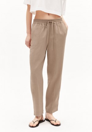 ARMEDANGELS KAADIA TAPERED LINO Woven Pants made of Linen-Mix Cinnamon Dust | 3058-NURAO