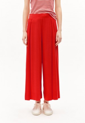 ARMEDANGELS KAARO LINI Jersey Pants made of LENZING™ ECOVERO™ Viscose Mix Rot | 3140-DCNTK