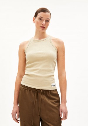 ARMEDANGELS KANITAA Rib-Top Slim Fit made of Organic Cotton Mix Gravel | 5678-IXKAT