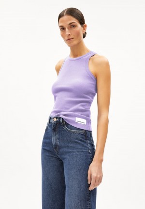 ARMEDANGELS KANITAA Rib-Top Slim Fit made of Organic Cotton Mix Lavendel Hell | 8916-NIRQZ