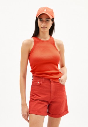 ARMEDANGELS KANITAA Rib-Top Slim Fit made of Organic Cotton Mix Rot | 2679-VQRJC
