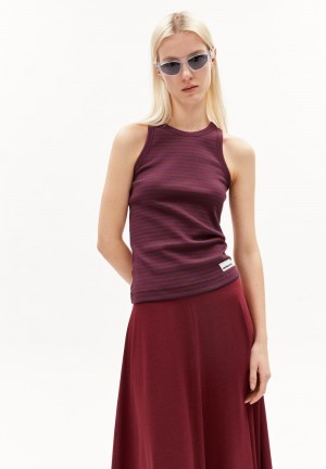 ARMEDANGELS KANITAA STRIPES Rib-Top Slim Fit made of Organic Cotton Mix Blau | 6509-LSROK