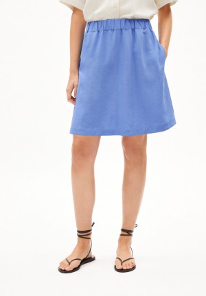 ARMEDANGELS KESIAA LINO Woven Skirt Relaxed Fit made of Linen-Mix Blau | 9820-LNWOE