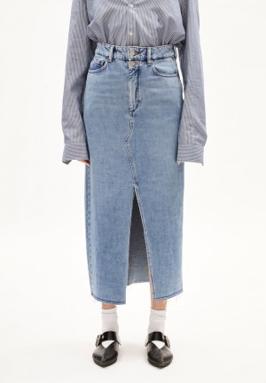 ARMEDANGELS KITAARI DEMI Denim Skirt Slim Fit made of Organic Cotton Mix Indigo | 9320-VBWAN