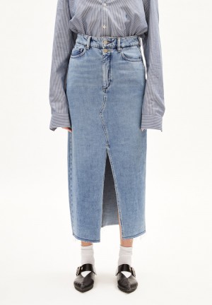 ARMEDANGELS KITAARI DEMI Denim Skirt Slim Fit made of Organic Cotton Mix Indigo | 6274-YNEMI