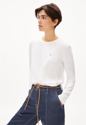 ARMEDANGELS KORMAA ICONIC Longsleeve Relaxed Fit made of TENCEL™ Lyocell Mix Weiß | 4253-BIORY