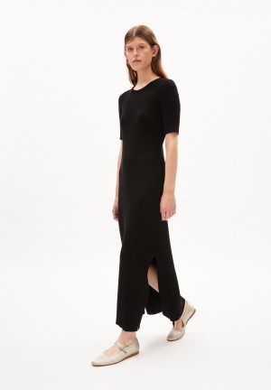 ARMEDANGELS LAANIAAS Knit Dress Slim Fit made of Organic Cotton Schwarz | 7896-CVFOZ