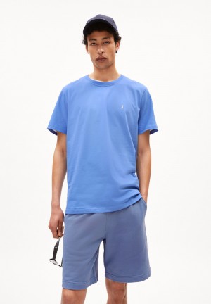 ARMEDANGELS LAARON Heavyweight T-Shirt Relaxed Fit made of Organic Cotton Blau | 9037-JNWOF