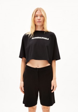 ARMEDANGELS LARIAA ARMEDANGELS T-Shirt Oversized Fit made of Organic Cotton Schwarz | 1075-QCMPH