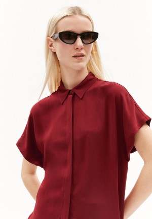 ARMEDANGELS LARISAANA Blouse Relaxed Fit made of LENZING™ ECOVERO™ Viscose Dunkel | 1387-XNIEF