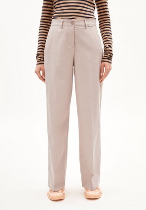 ARMEDANGELS LEANDRAA HANDAAS Woven Pants made of Organic Cotton Mix Cinnamon Dust-oatmilk | 6810-GCDUF