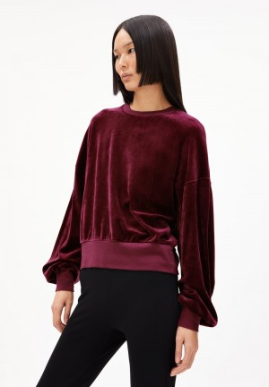 ARMEDANGELS LEDIANAA Sweatshirt Oversized Fit made of TENCEL™ Modal Mix Cranberry Juice | 5308-UZNBP
