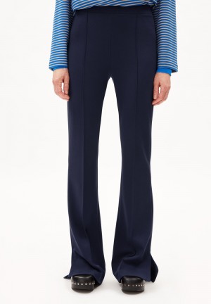 ARMEDANGELS LEYLAARI SLIT HEM Jersey Pants made of LENZING™ ECOVERO™ Viscose Mix Night Sky | 9270-HLVGJ