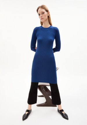 ARMEDANGELS LIAA RN Knit Dress Slim Fit made of Organic Cotton Indigo | 6082-CLPIY
