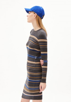 ARMEDANGELS LIAA RN STRIPES Knit Dress Slim Fit made of Organic Cotton Indigo | 4528-USZXP