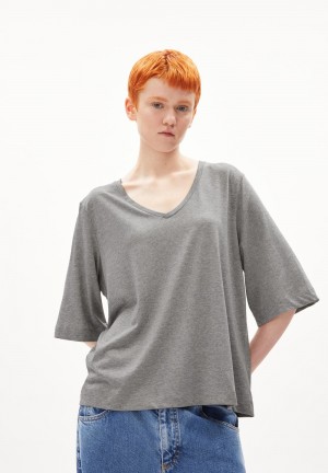 ARMEDANGELS LIANAA T-Shirt Loose Fit made of TENCEL™ Lyocell Mix Grau | 1374-RHZKS