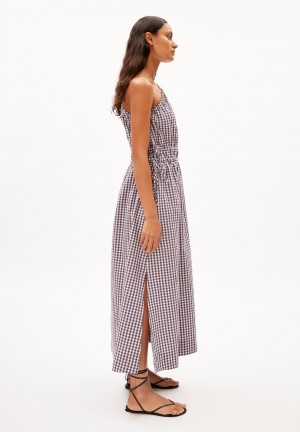 ARMEDANGELS LILIJAA VICHI Woven Dress Regular Fit made of Organic Cotton Blau | 6850-VONAE