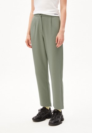 ARMEDANGELS LINAA LOU Jersey Pants made of Organic Cotton Mix Grau Grün | 5029-YHXBD