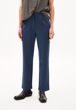 ARMEDANGELS LINAA LOU Jersey Pants made of Organic Cotton Mix Tiefesblau | 5927-NBCOX